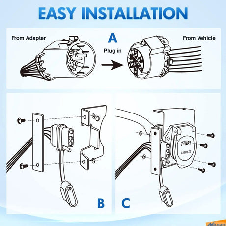 Accessories 7 Way RV Blade and 4 Way Flat Wire Harness
