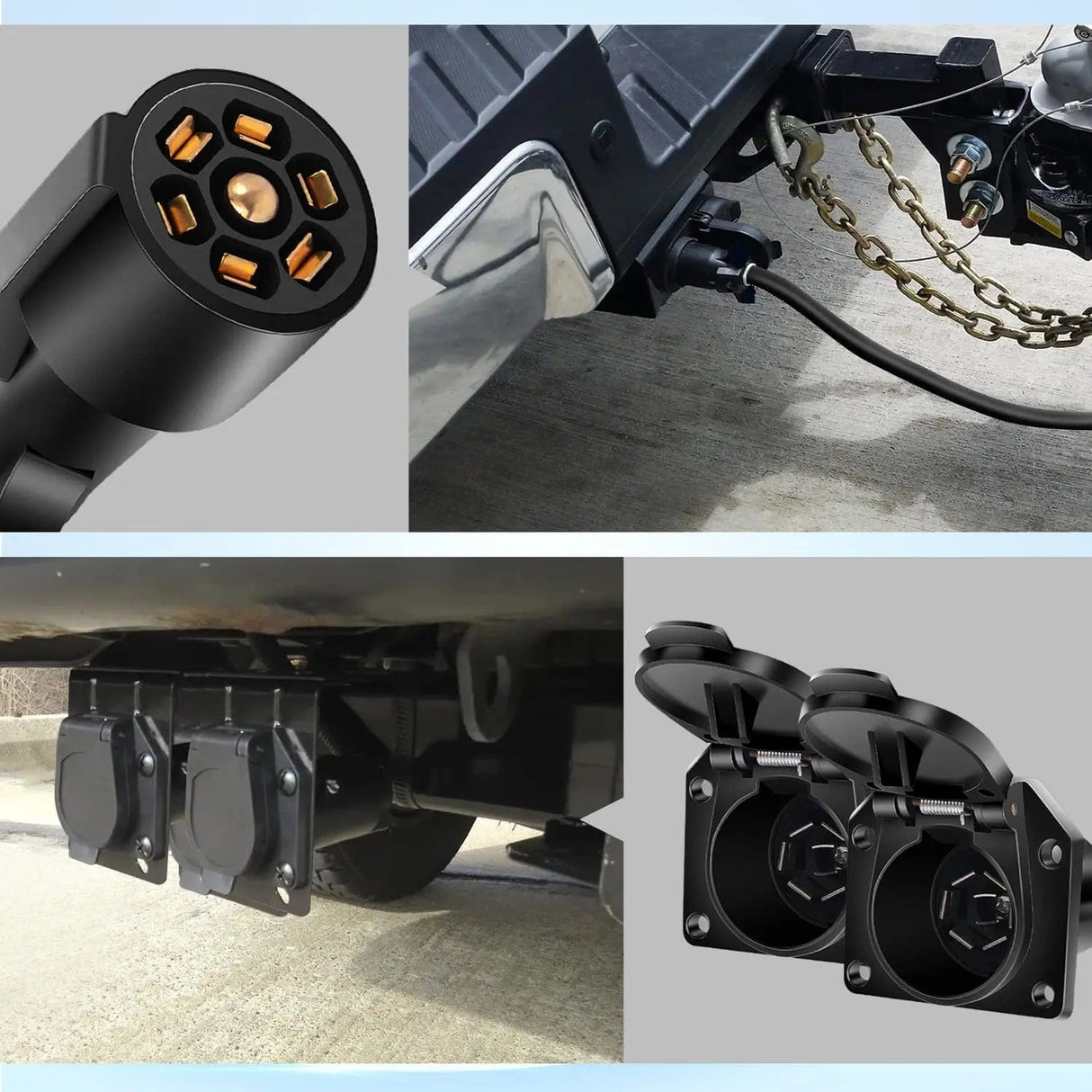 RV Parts 7 Way Y Splitter Trailer Adapter