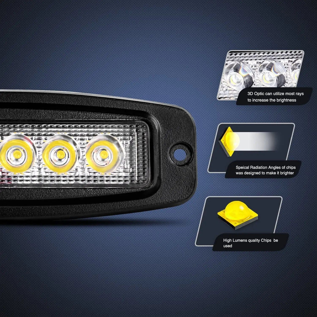 LED Work Light 7.4 Inch 18W Spot Led Work Lights (Pair)