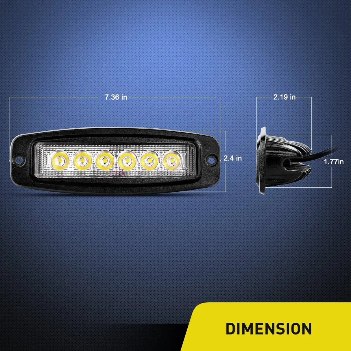 LED Work Light 7.4 Inch 18W Spot Led Work Lights (Pair)
