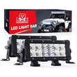 LED Light Bar 7.6 Inch 60W 7200LM Double Row Spot Flood Osram P8-5W Chips LED Light Bars (Pair)