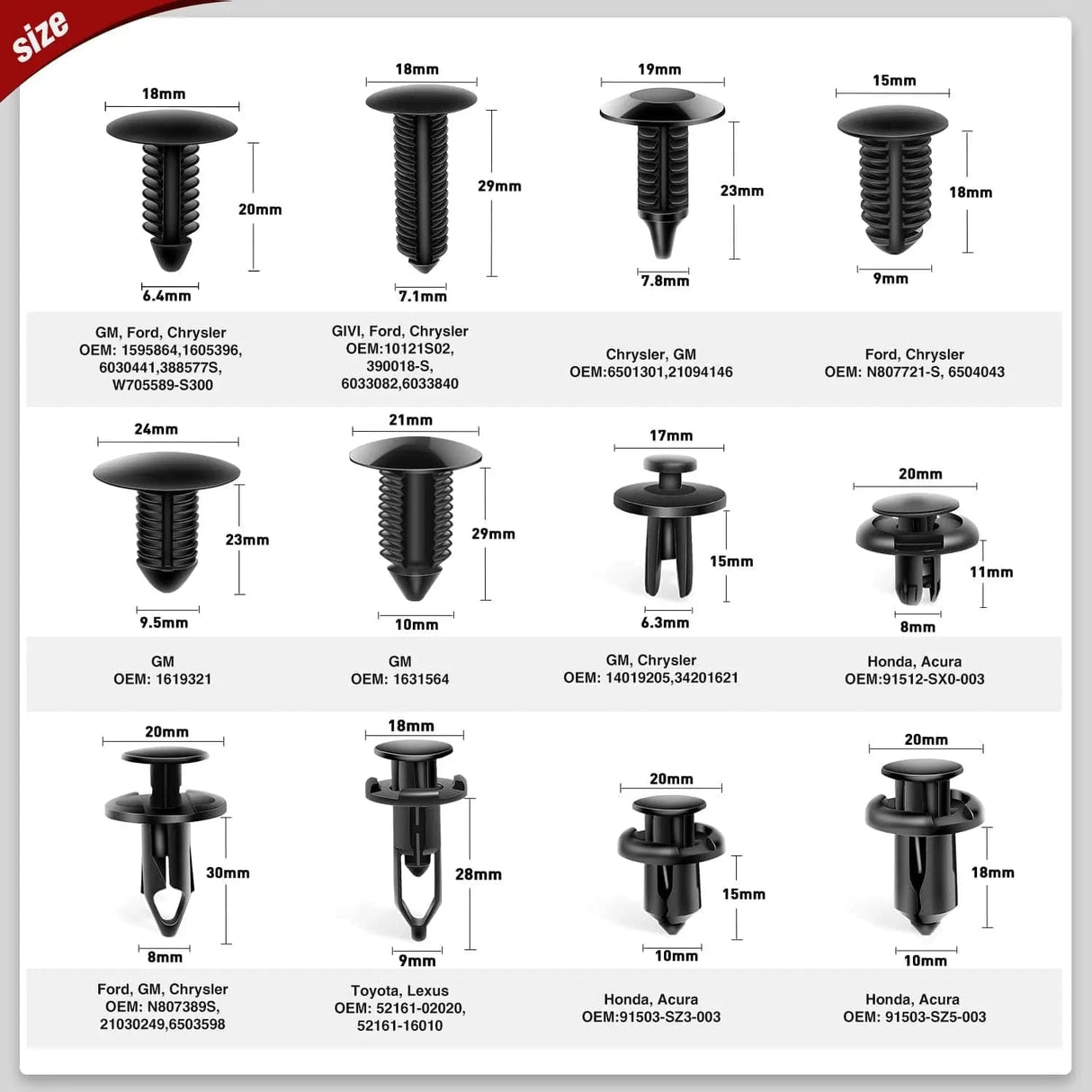 retainer clips 700 Pcs Bumper Retainer Clips Car Push Retainer Kit