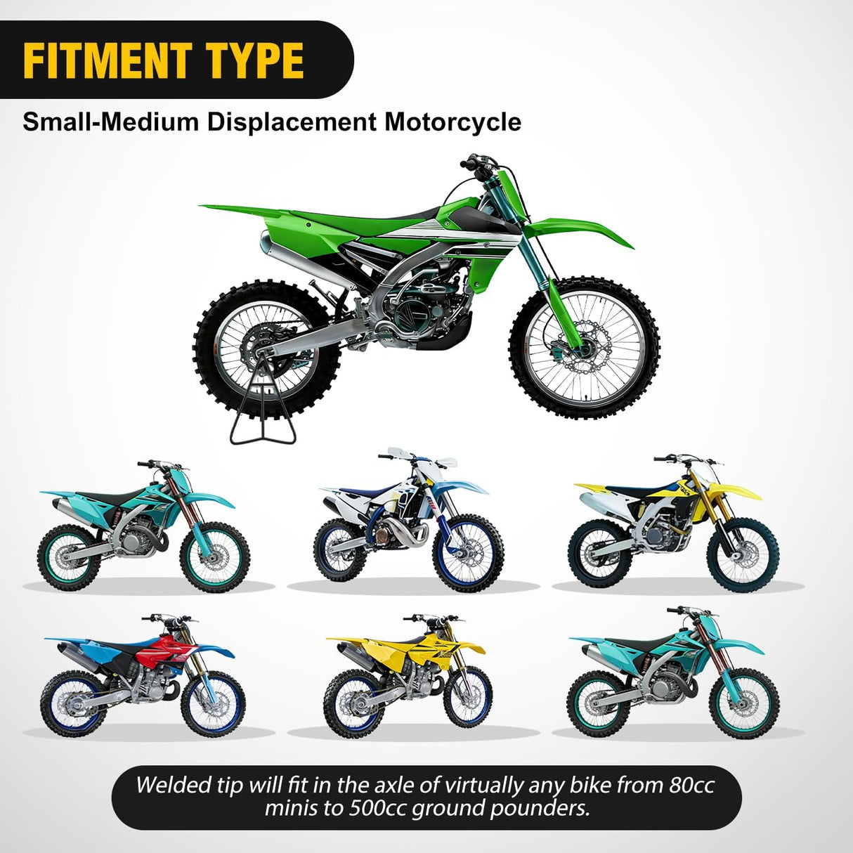 Dirt Bike Triangle Stand T-shaped Central Support Motorcycle Rear Wheel Paddock Stand for 80-500cc Supermoto Motocross Enduro Pit Bike