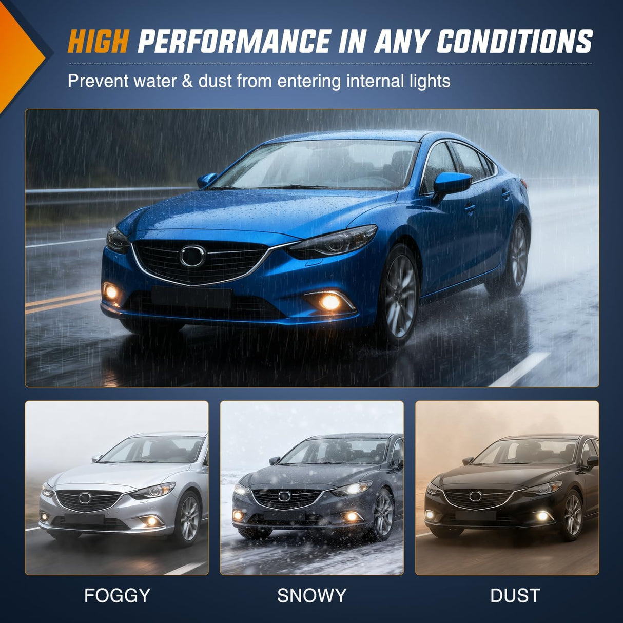 Fog Lights Assembly Compatible with 2013 2014 2015 MAZDA 6 Clear Lens Driver and Passenger Side H11 12V 55W Bulbs