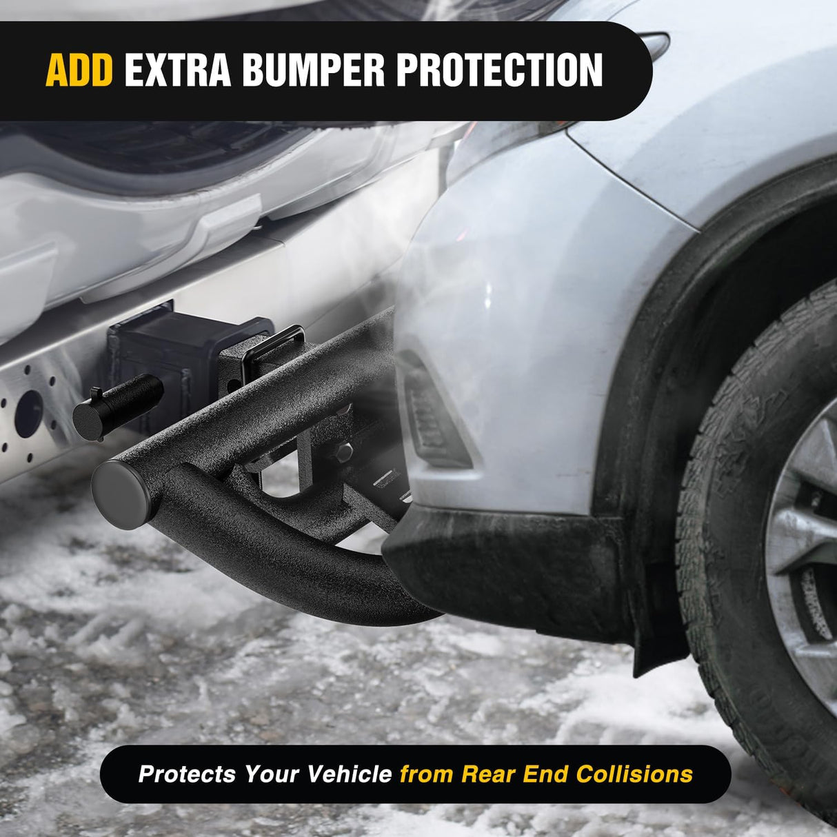 Universal Hitch Step Textured Black Drop Trailer Hitch Step Fit 2 Inch Receiver with Hitch Lock Stabilizer Towing Bar Rear Bumper Guard Rated up to 350 Lbs for Pickups Trucks Vans SUVs ATVs