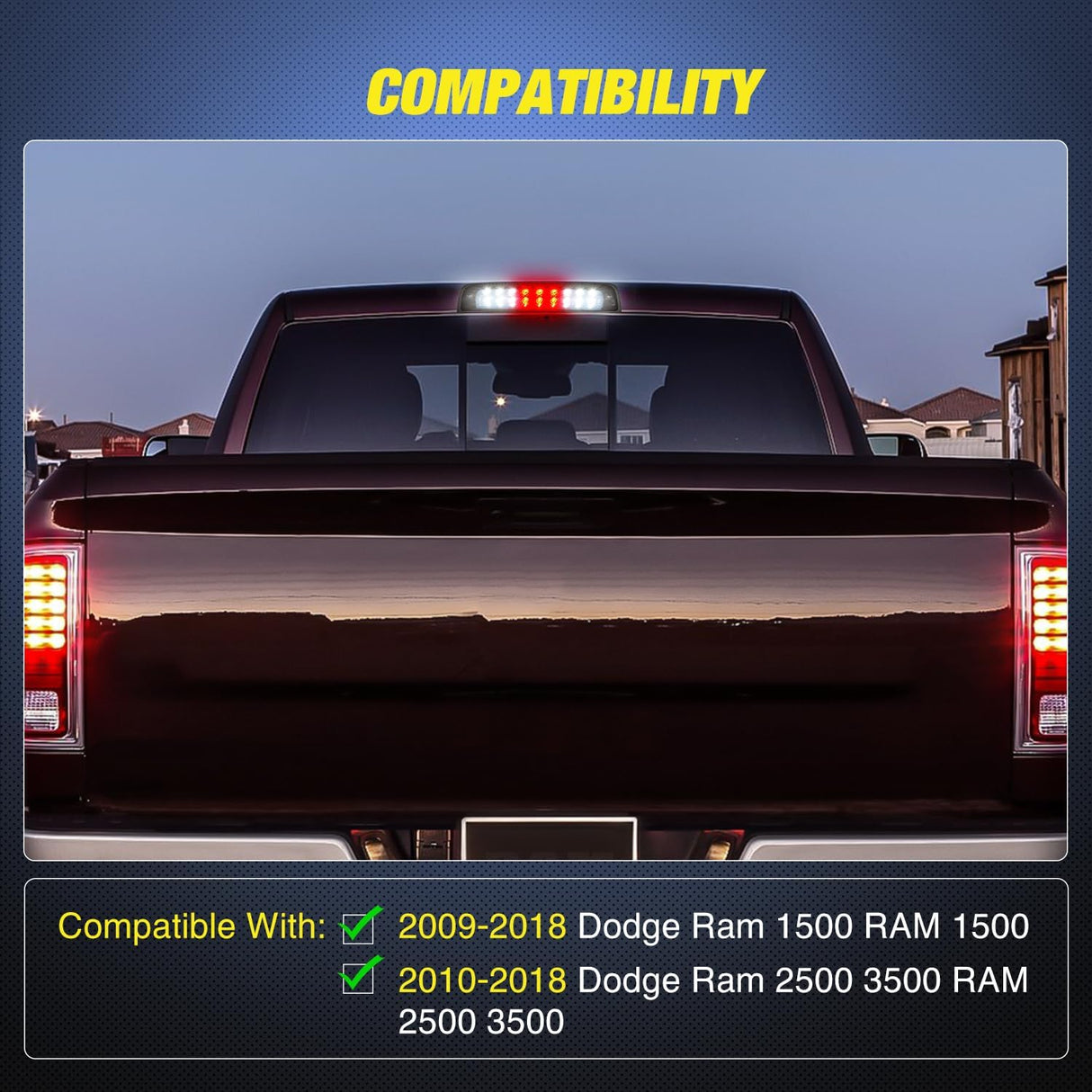 Accessories 2009-2017 Dodge Ram 1500 2500 2010-2017 RAM 3500 Third Brake Light