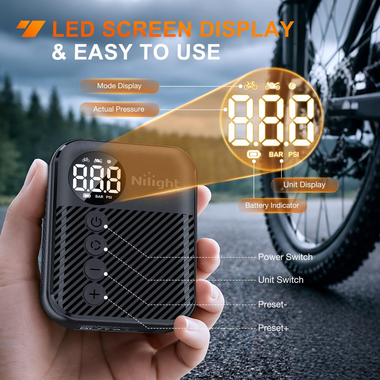 Mini Bike Pump with Gauge 150PSI Presta & Schrader Valve | Compact 150 Psi Fast Inflate Tiny Bicycle Air Pump Portable Air Inflator for Road Mountain E-Bike Motorcycle Ball