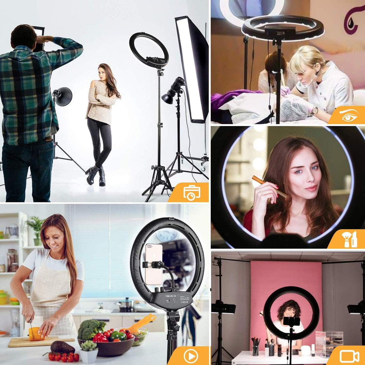 Ring Light with Tripod Stand, 14 Inch LED Ringlight Kit with Phone Holder Adjustable Color Temperature Circle Lighting, Led Photo Beauty Ring Lights for Camera for Vlog, Makeup, Video Shooting