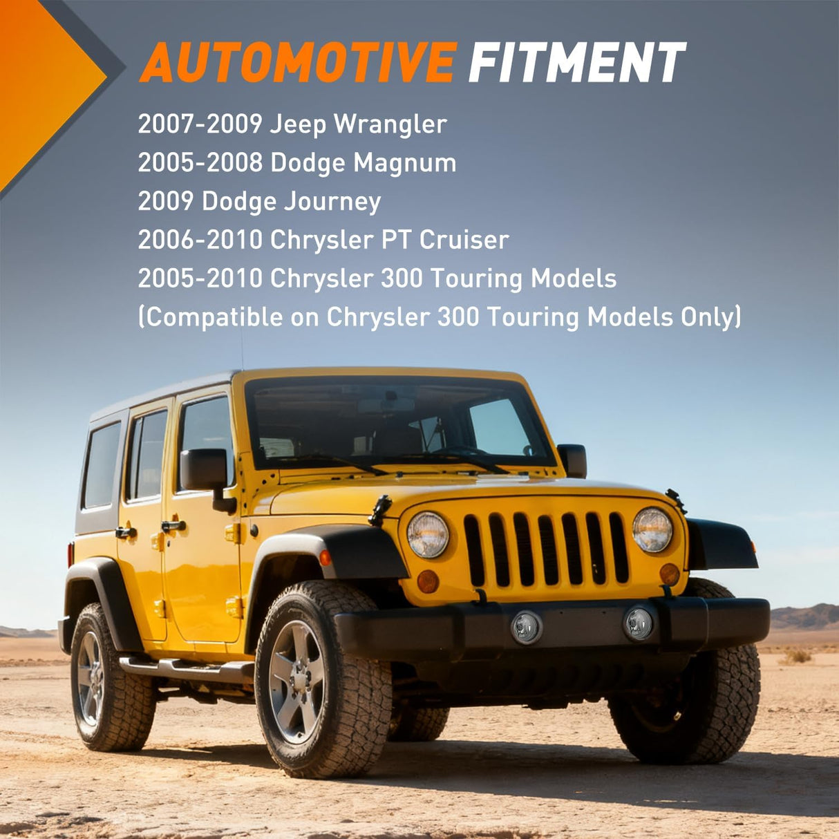 Fog Light Assembly Fog Lights Assembly Compatible with 2007 2008 2009 Jeep Wrangler 2005-2008 Dodge Magnum 2009 Journey 2006-2010 Chrysler PT Cruiser 2005-2010 300 Touring Models Smoke Lens