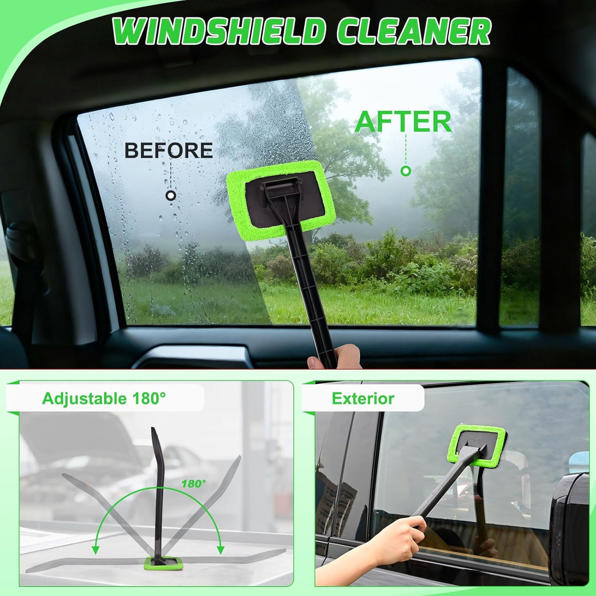 Automotive Tools 37PCS Car Detailing Kit Auto Cleaning Tools Wash Set with Storage Carry Bag Home Use for Interior Exterior Deep Clean Car Care Windshield Dashboard Seat Air Vents Wheels Tires, Green