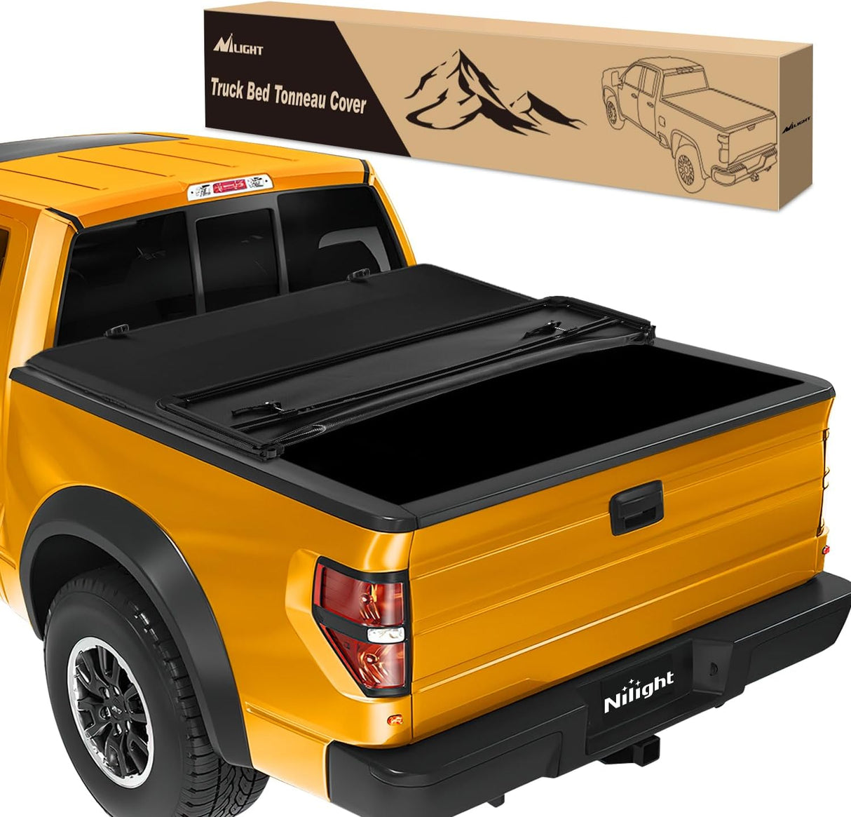 Soft Tri-fold Truck Bed Tonneau Cover Compatible with Ford F150 2004 2005 2006 2007 2008 2009 2010 2011 2012 2013 2014-5.5ft