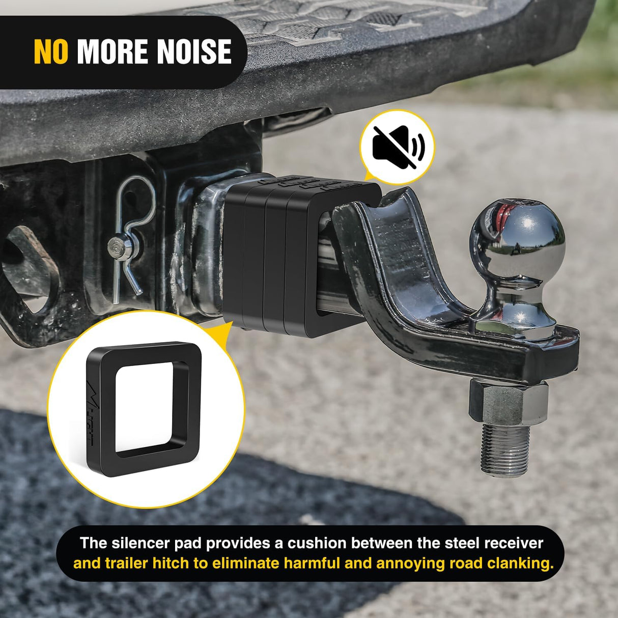 2Inch Hitch Receiver Silencer Pad 4 Pack Reduce Rattle and Noise Between Receivers and Tow Hitches Fits for 2Inch Trailer Hitch Receiver