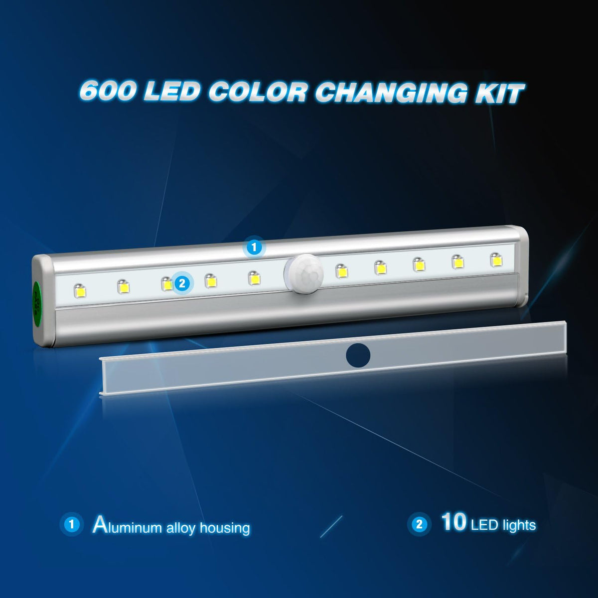 Motion Sensor Closet Lights 3PCS Cabinet Light DIY Stick-on Anywhere Portable 10LED Wireless Cabinet Night/Stairs Light Bar Safe Lights with Magnetic Strip-Cool White, 2 Years Warranty