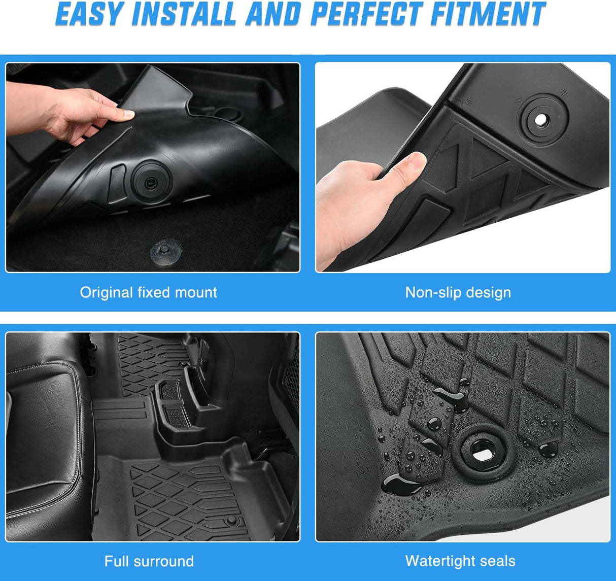Floor Mat TPE Floor Mats for Ford Maverick Hybrid 2022 2023 2024 2025 2026, All Weather Custom Fit Heavy Duty Floor Liners