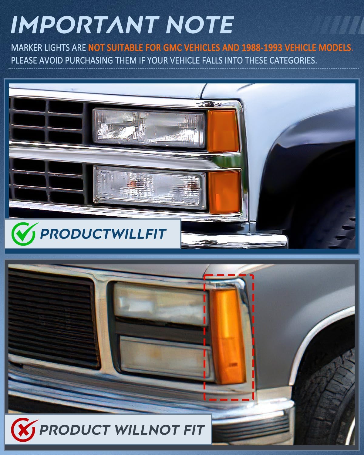 Headlight and Taillight Assembly Combo Compatible with 1994 1995 1996 1997 1998 Chevy Silverado Tahoe Suburban C10 C/K 1500 2500 3500 Tail Light Black Housing Amber Reflector Bumper Lamp