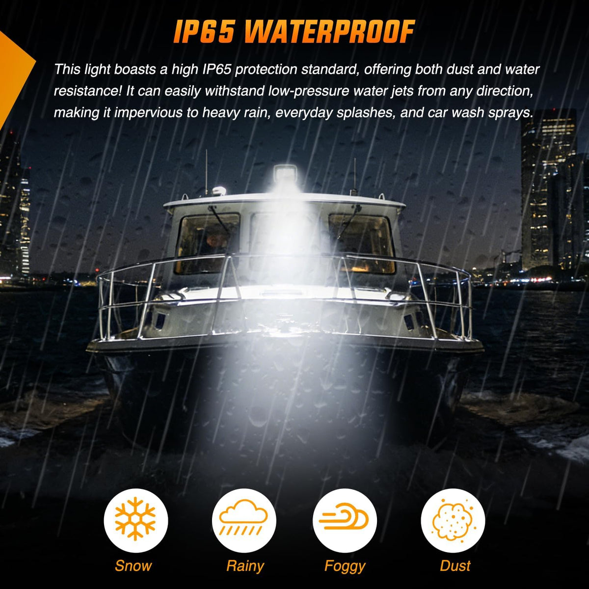 Boat Spotlight 60W 5000LM Magnetic LED Light 12V-24V Offroad | Remote Controlled 360° Rotating Spotlight with Magnetic Base for Boats Trucks Utvs Tractors Hunting and Search