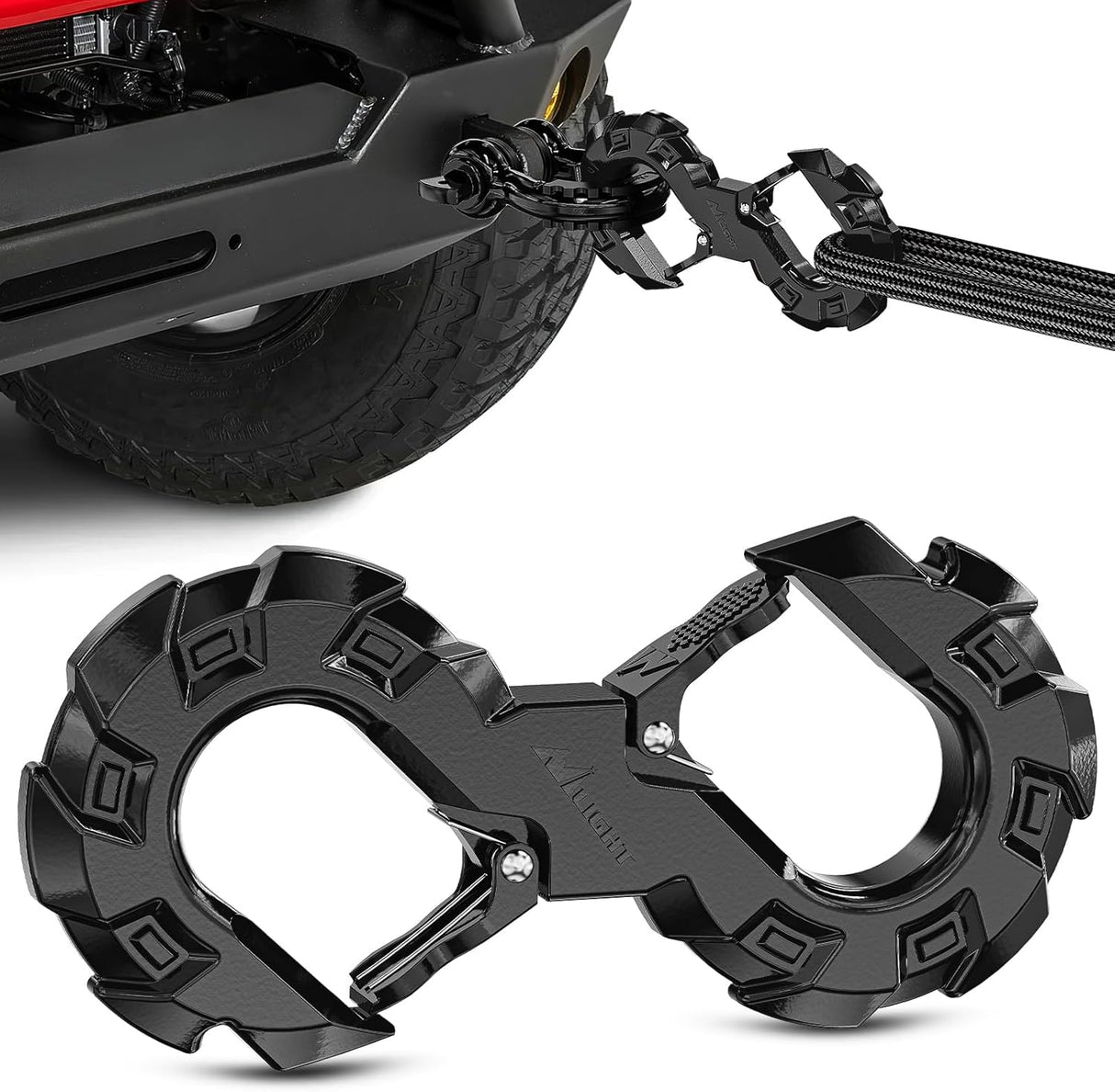 Quick Release S-Tow Shackle Hook – Heavy Duty Off-Road Recovery Hook, Fits Winch Rope & Recovery Strap, 11,000 LBS Working Load, for Jeep, SUV, ATV, Trailers, Forged Steel, Black
