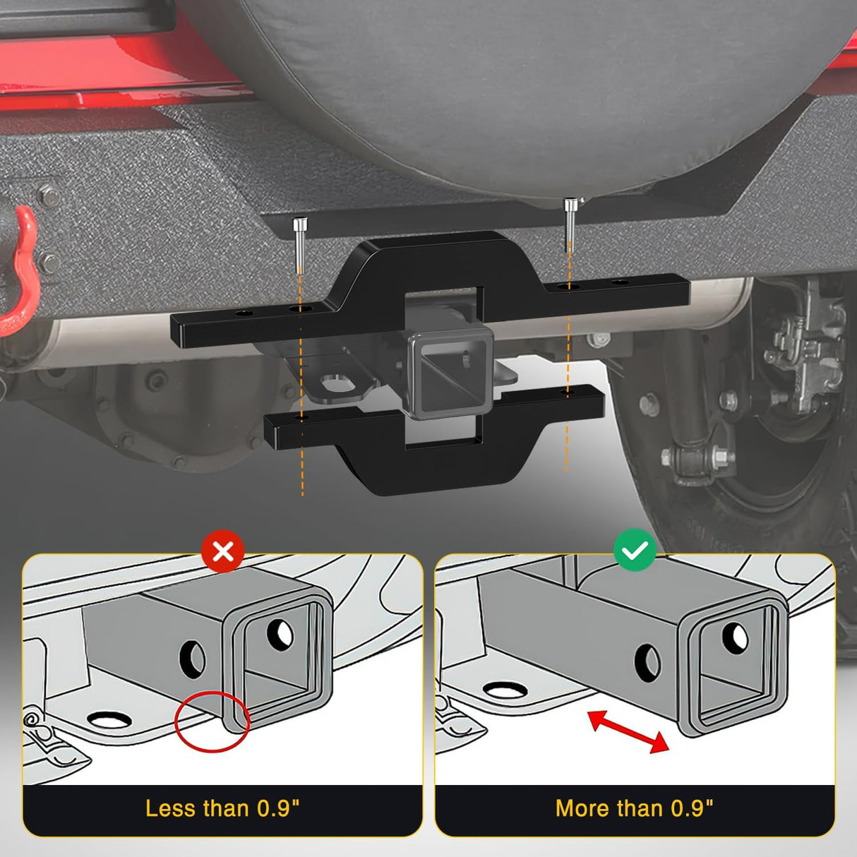1-1/4 inch Towing Hitch Mount Bracket for Truck Trailer RV SUV Pick Up fit Dual LED Work Light Reverse Rear Back Up Off Road Lights(Towing Hitch Mount Bracket) Without Light