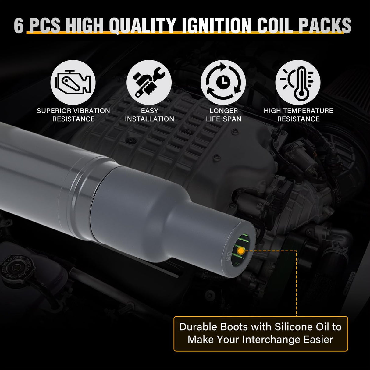 Ignition Coil Pack UF267 Fit for Toyota Sienna Camry Highlander Avalon Lexus RX300 ES300 RX400h 1999 2000 2001 2002 2003 2004 2005 2006 2007 2008 3.0L 3.3L V6 OE# C1175 Ignition Coils Set of 6