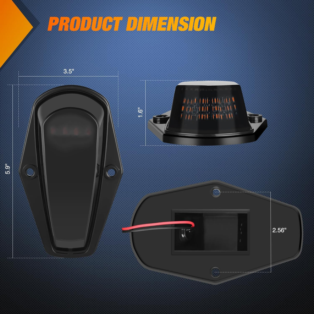 LED Cab Marker Lights 5 PCS 16 LED Smoke Lens Amber Clearance Roof Running Light Compatible with1984-1997 Ford F150 F250 F350 Pickup Trucks 1988-1997 Ford F Super Duty