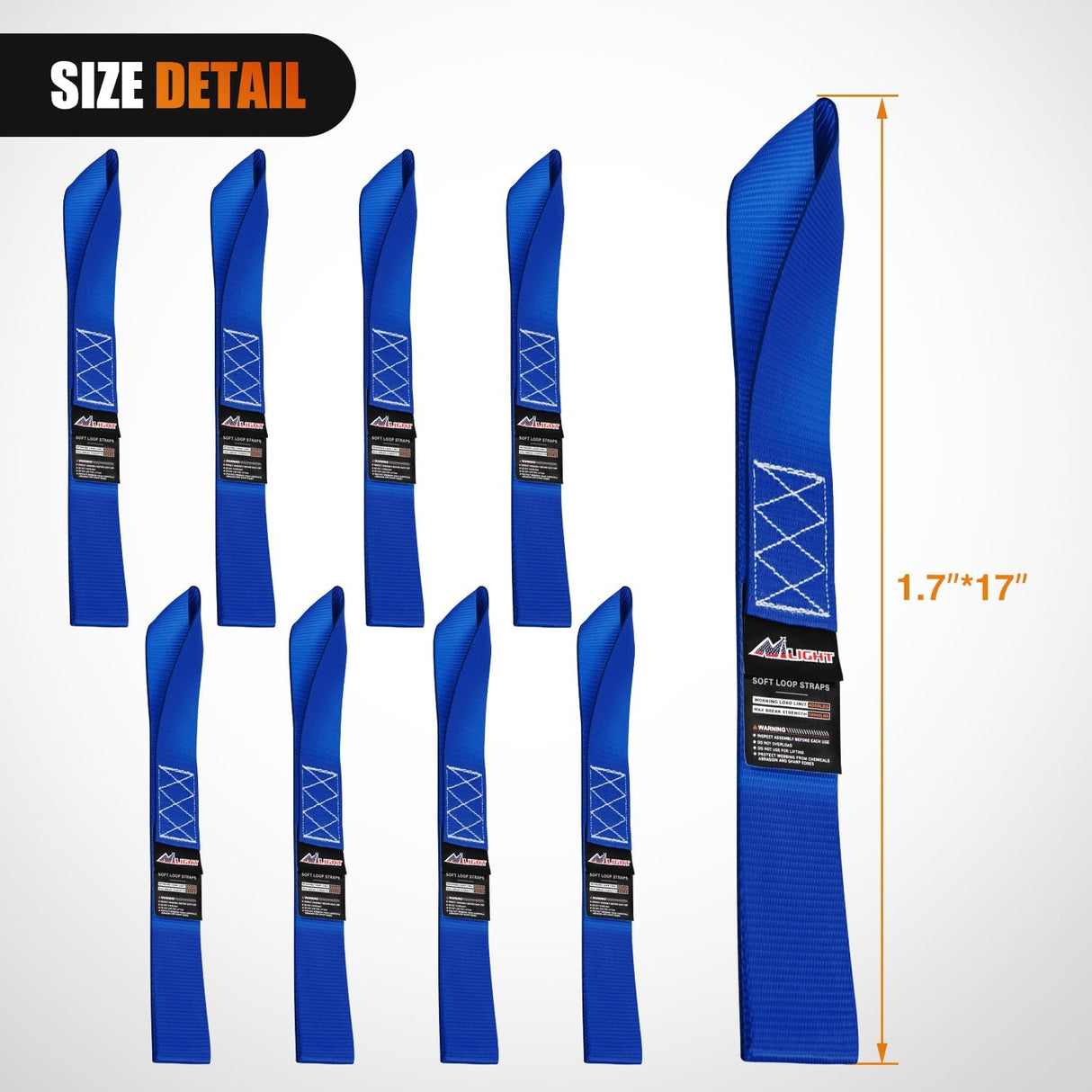 Motorcycle Tie Down Straps Max Break Strength 12000Lbs Blue Nilight