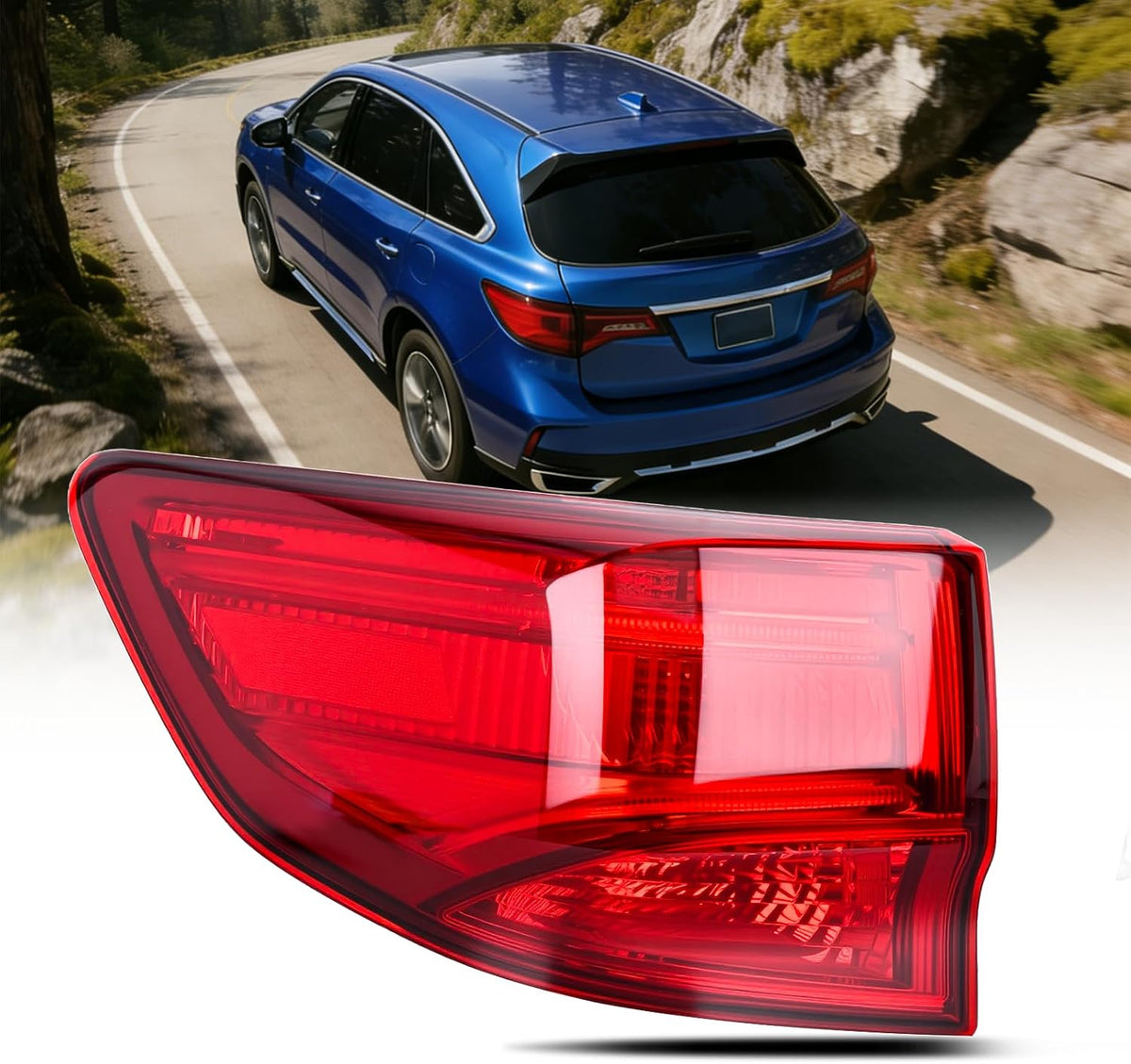 Taillight Assembly for 2014 2015 2016 2017 2018 2019 2020 Acura MDX | Tail Light OE Style Outer Rear Lamp Replacement Driver Side
