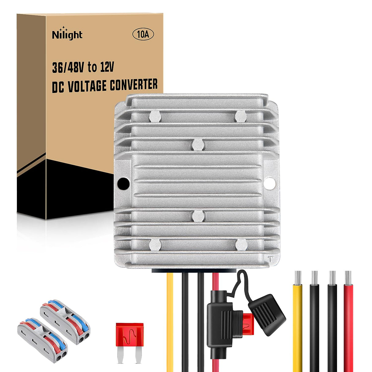36V/48V to 12V 10A 120W Voltage Converter Nilight