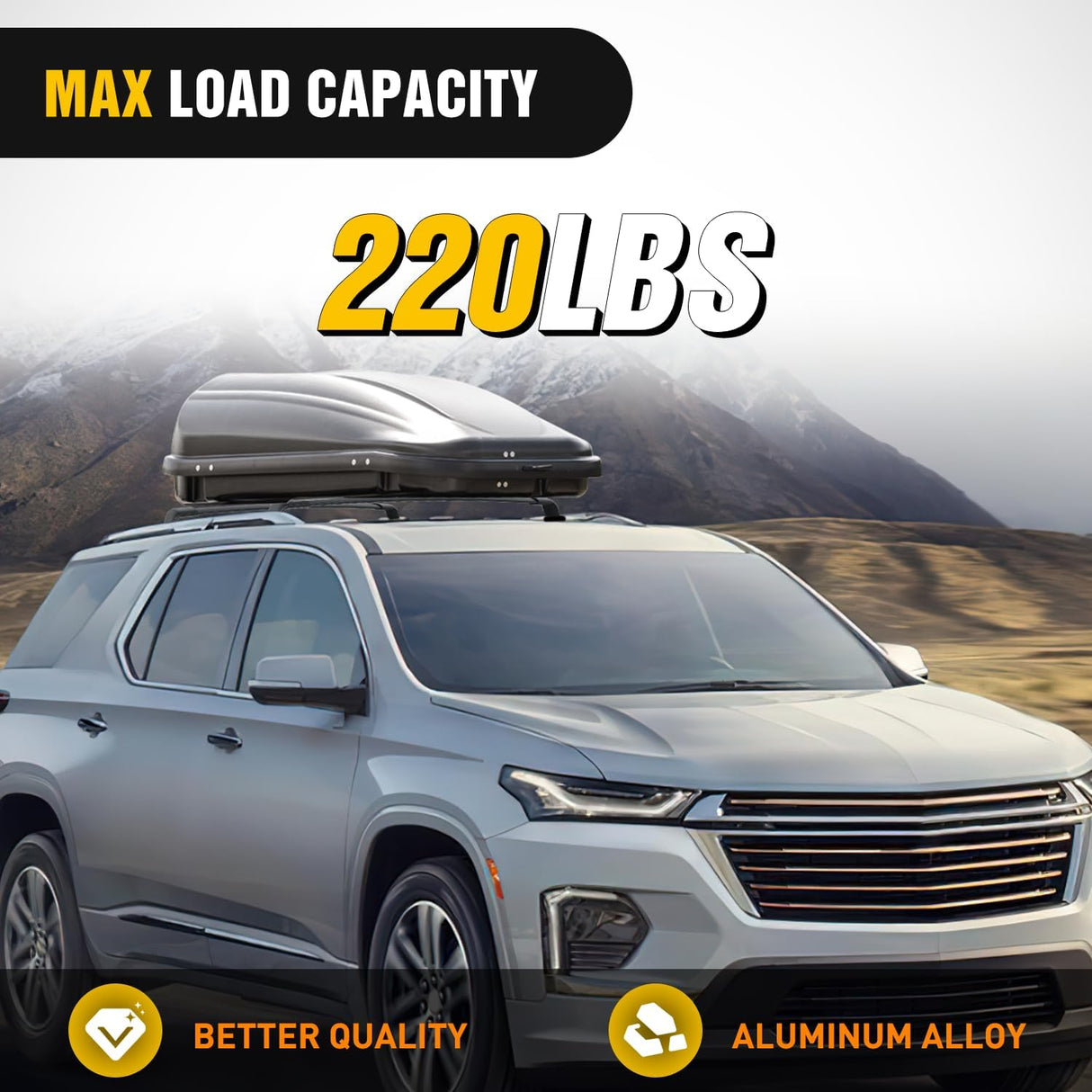 Roof Rack Cross Bars Compatible with 2018 19 20 2021 Chevy Traverse with Factory Side Rails,Adjustable Aluminum Less Wind Noise Car Crossbars for Cargo Carrier Luggage Box Kayak Tent Snowboard