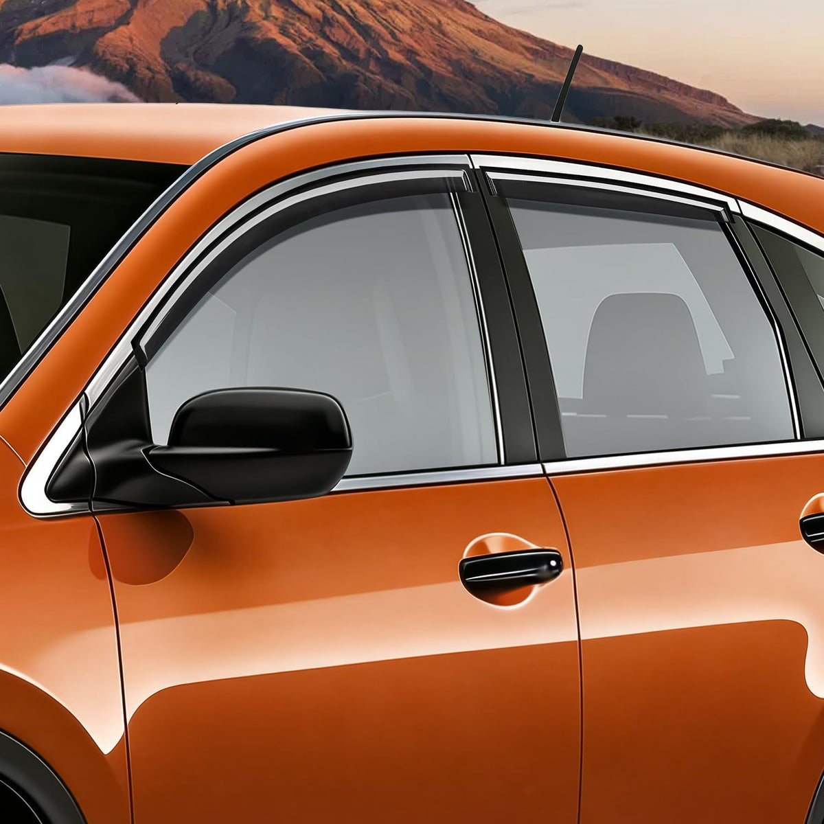 Window Visors for Honda CR-V 2012 2013 2014 2015 2016 | Tape-On Rain Guards Outside Mount Vent Visors Window Deflectors Smoke Tint, 4PCS
