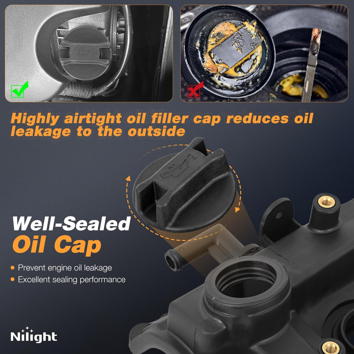 Pair Engine Valve Cover Set for Infiniti I35 2002 2003 2004, for Nissan Altima 2002 2003 2004 2005 2006, Maxima 2002-2006 2007 2008, Quest 2004-2009, Murano 2003 2004 2005 2006 2007