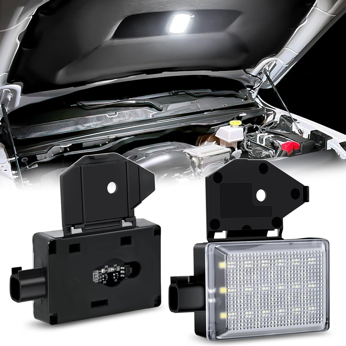 Under Hood Courtesy Light White Beam Plug and Play Compatible with 1998-2010 Dodge Ram 1500 2500 3500, 2006-2019 Dakota Charger, 1998-2001 Wrangler Grand Cherokee
