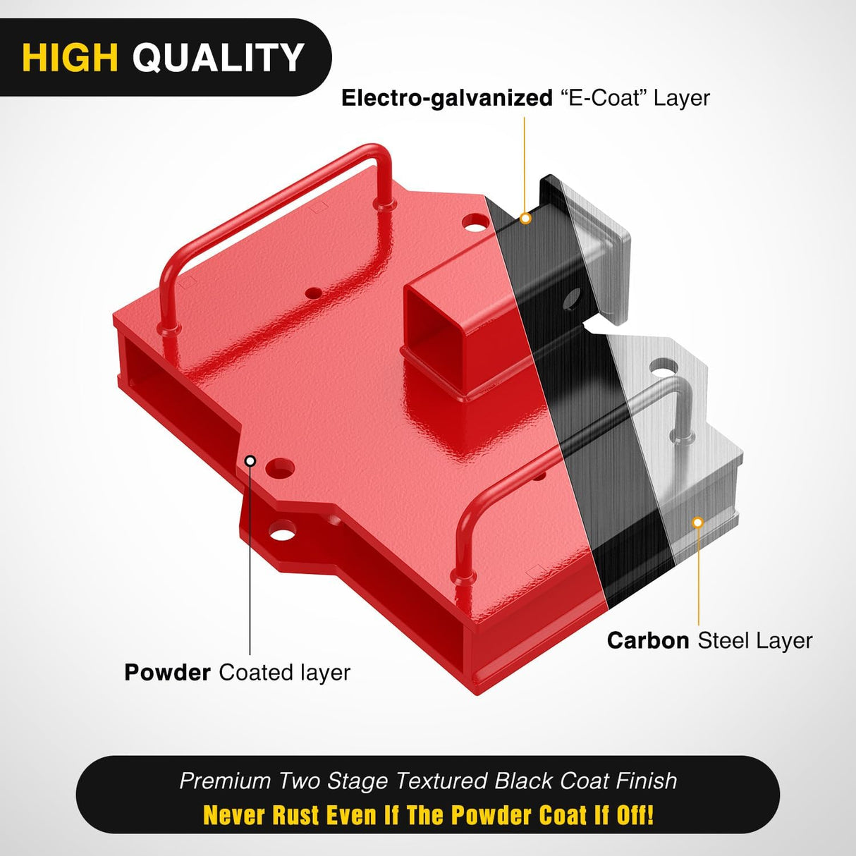 Forklift Trailer Hitch Attachment Fits 2 Inch Receiver 6500 LBS Capacity Clamp on Dual Pallet Forks Forklift Tow Hitch Attachment Universal Forklift Ball Hitch Mount Trailer Towing Adapter