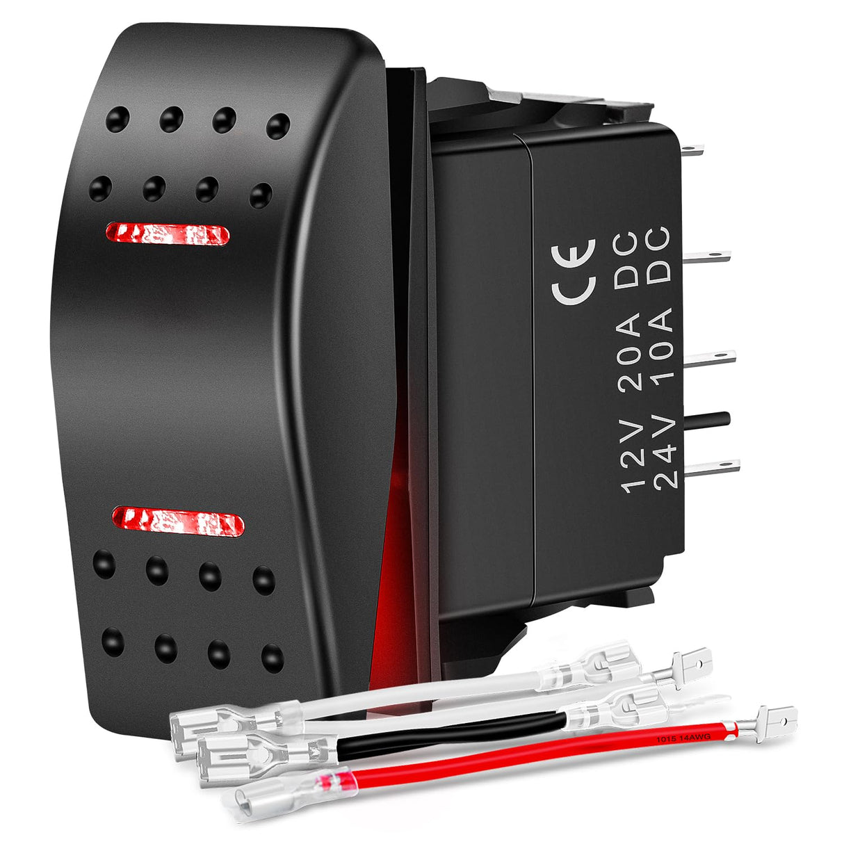 Waterproof Rocker Switch Toggle ON Off ON Switches DPDT 7Pin 12V 24V Jumper Wires Winch Pump Switch for Cars Trucks Caravans Boats RV SUV ATV UTV