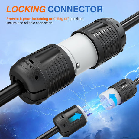 30Amp L14-30P Male Plug L14-30R Female Connector Nilight