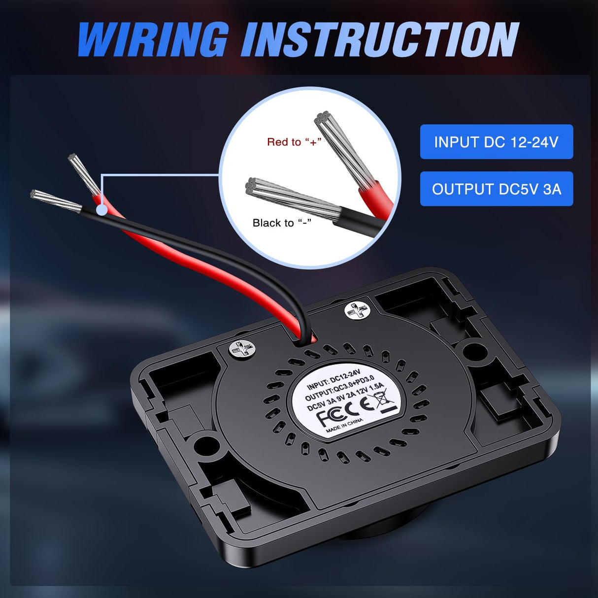12V 24V PD Type C USB Charger 3A Car Outlet Nilight