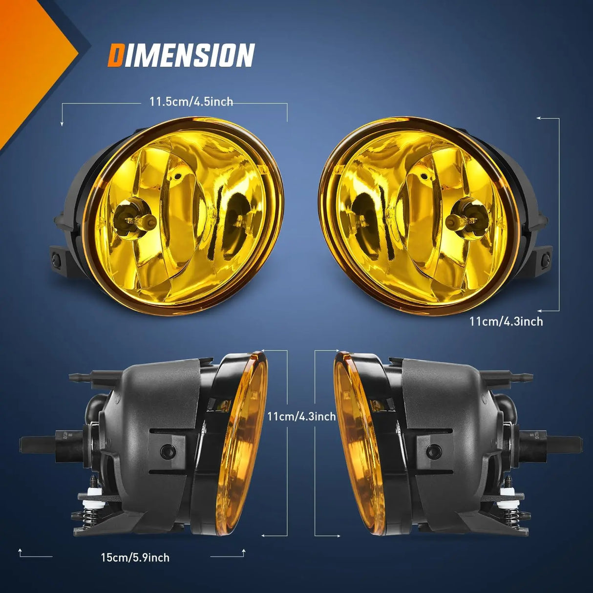 Fog Light Assembly Fog Light Assembly For 2005 2006 2007 Nissan Armada 2004 2005 2006 2007 2008 2009 2010 2011 2012 2013 2014 2015 Nissan Titan with Amber Lens and 880 Bulbs