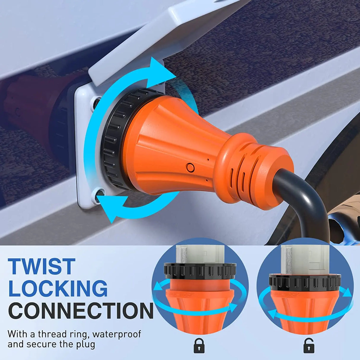 15AMP to 50AMP RV Locking Adapter Cord Nilight