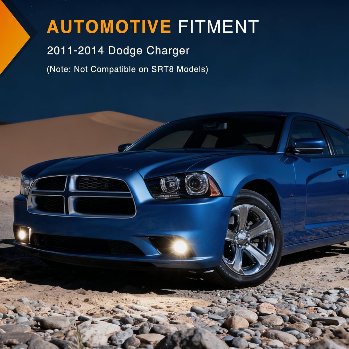 Fog Lights Assembly Compatible with 2011 2012 2013 2014 Dodge Charger (Not fit SRT8 Models) w/9006 12V 51W Bulbs Clear Lens