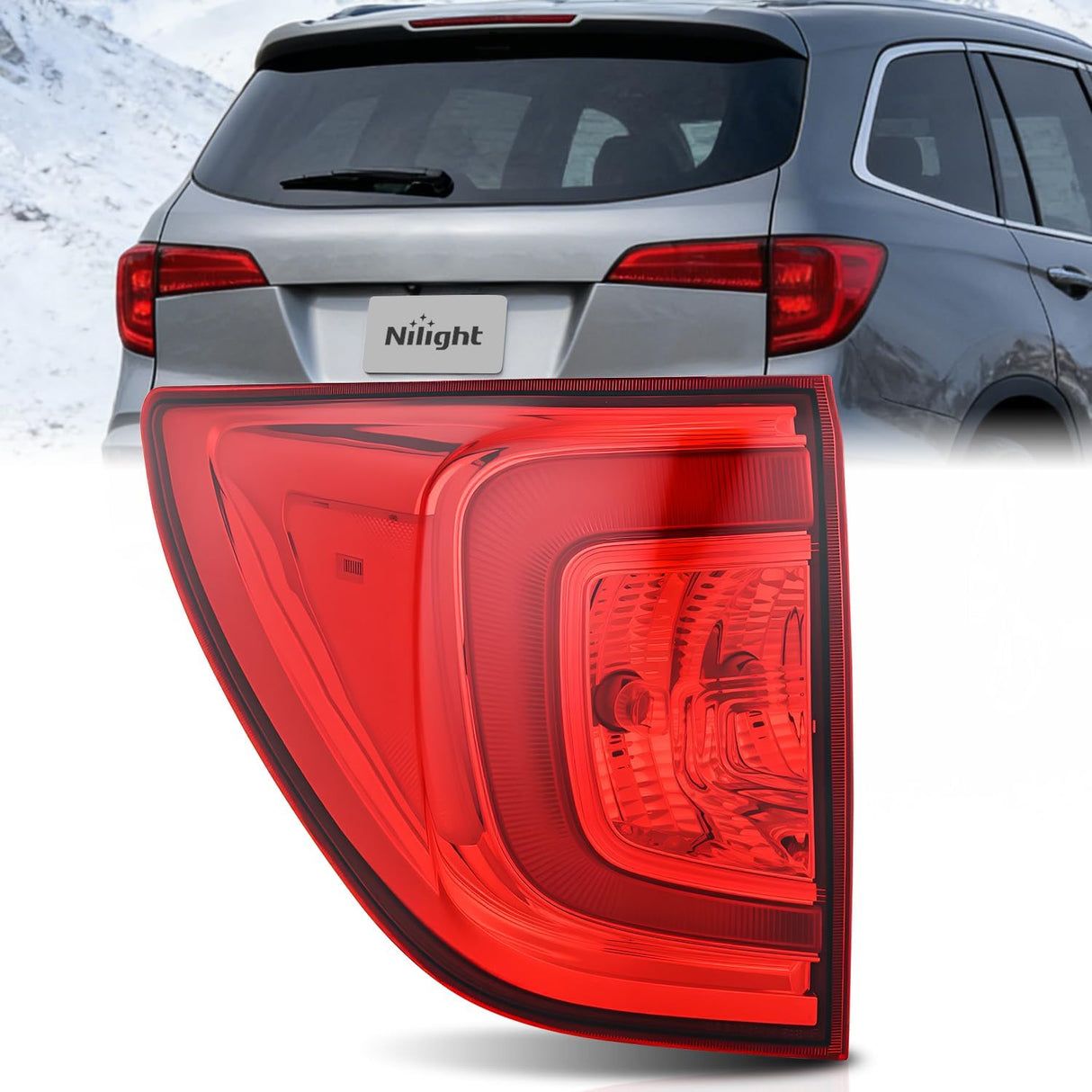 Taillight Assembly Compatible with 2016 2017 2018 Honda Pilot | Outer Tail Light OE Style Rear Lamp Replacement Driver Side