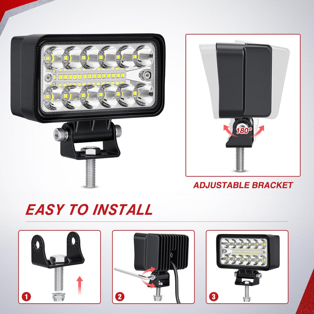 LED Light Pods 2PCS 4.5 Inch 39W Upgraded Spot Flood Combo Beam Driving Fog Work Backup Bumper Roof Lighting for Offroad Pickup Truck ATV UTV SUV 4x4 Van Camper Boat