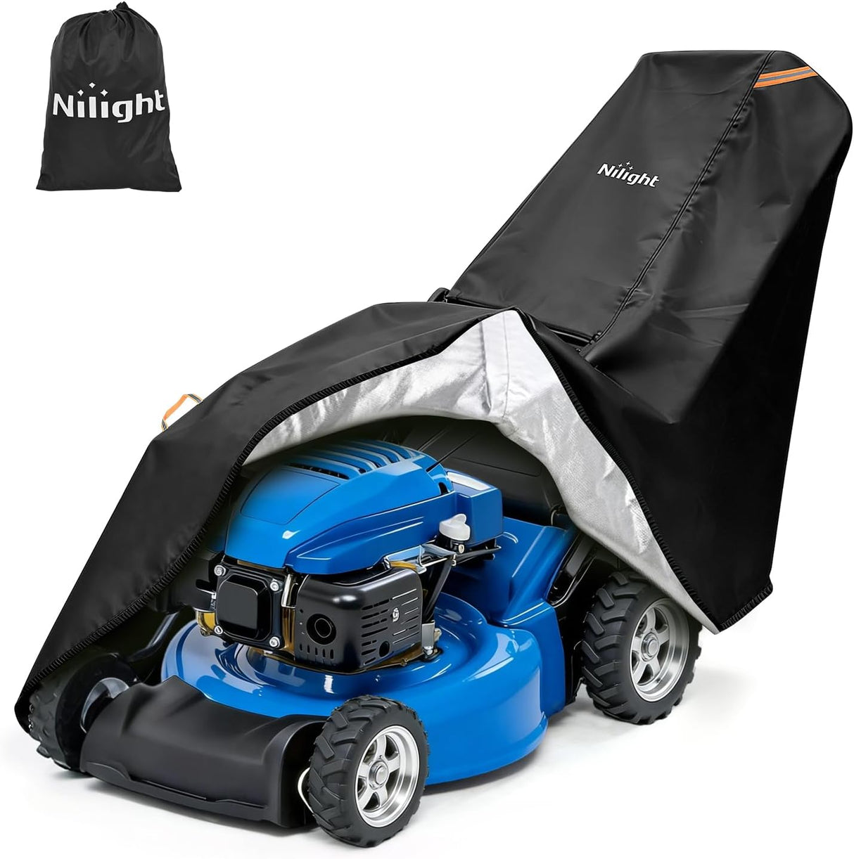 Push Lawn Mower Cover 87 Inch, Waterproof Walk Behind Mower Cover | 420D Heavy Duty Fabric, All-weather & UV Protection