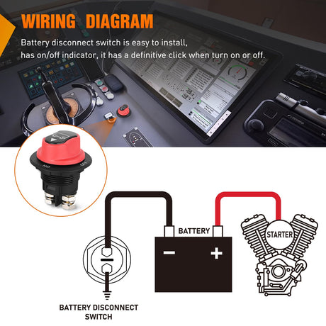 Rocker Switch 100A ON/OFF Disconnetc Battery Switch