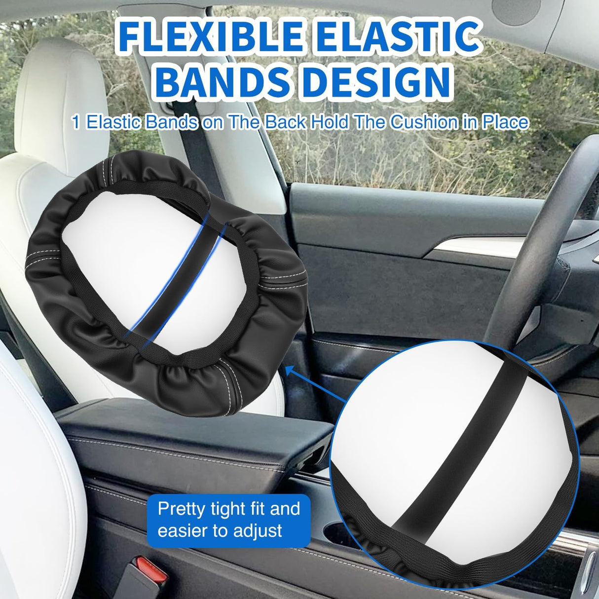 Center Console Cover Compatible with 2011-2019 Ford Explorer PVC Leather Armrest Cover for Car Middle Center Console Cushion Pad Waterproof Console Covers Car Armrest Box Cover Black