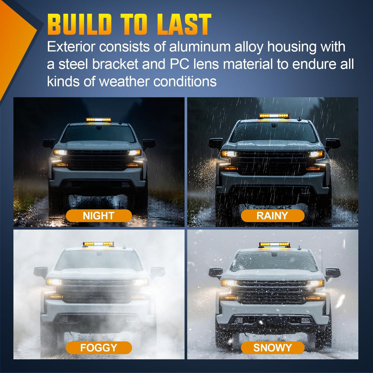 12LED Wireless Emergency Strobe Light Amber White 14 Inch Magnetic Mount Mini Light Bar 12V Rooftop Powered Hazard Warning Flashing Lights for Car Truck Trailer Snow Plow Construction Vehicles