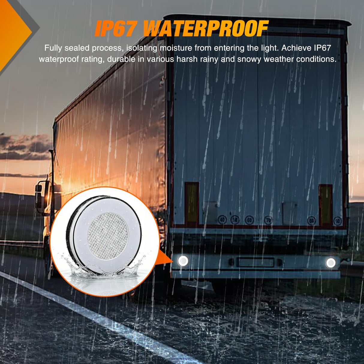 Trailer Tail Lights 2PCS 4Inch Round 32LED White Halo Ring | Grommet Mount IP67 Waterproof Marker Clearance Reverse Backup Running Taillights for Trailer Truck Pickup Camper RV