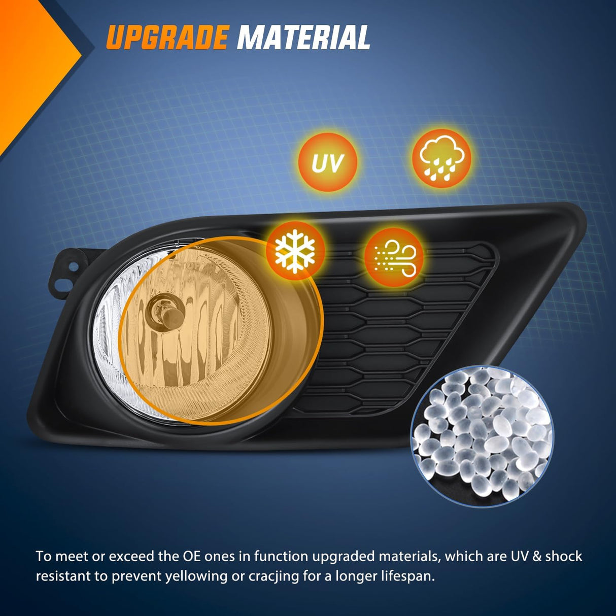 Fog Lights Assembly Compatible with 2011 2012 2013 2014 Dodge Charger (Not fit SRT8 Models) w/9006 12V 51W Bulbs Clear Lens