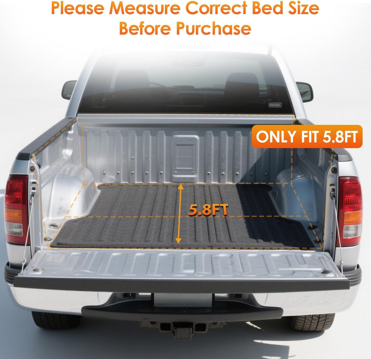 Soft Roll-Up Tonneau Cover Compatible with Chevy Silverado/GMC Sierra 1500 2004 2005 2006–5.8ft Truck Bed Cover