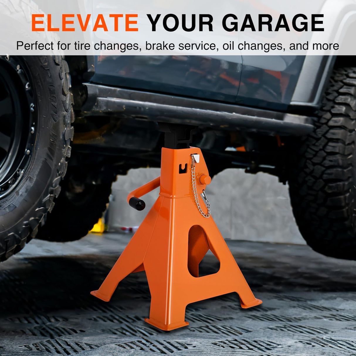 2 Ton Jack Stands, Double Locking Heavy Duty Steel 4,400 lbs Capacity, Adjustable 10.6 Inch-16.2 Inch Height for SUV Sedan Pickup Light Truck, 2 Pack