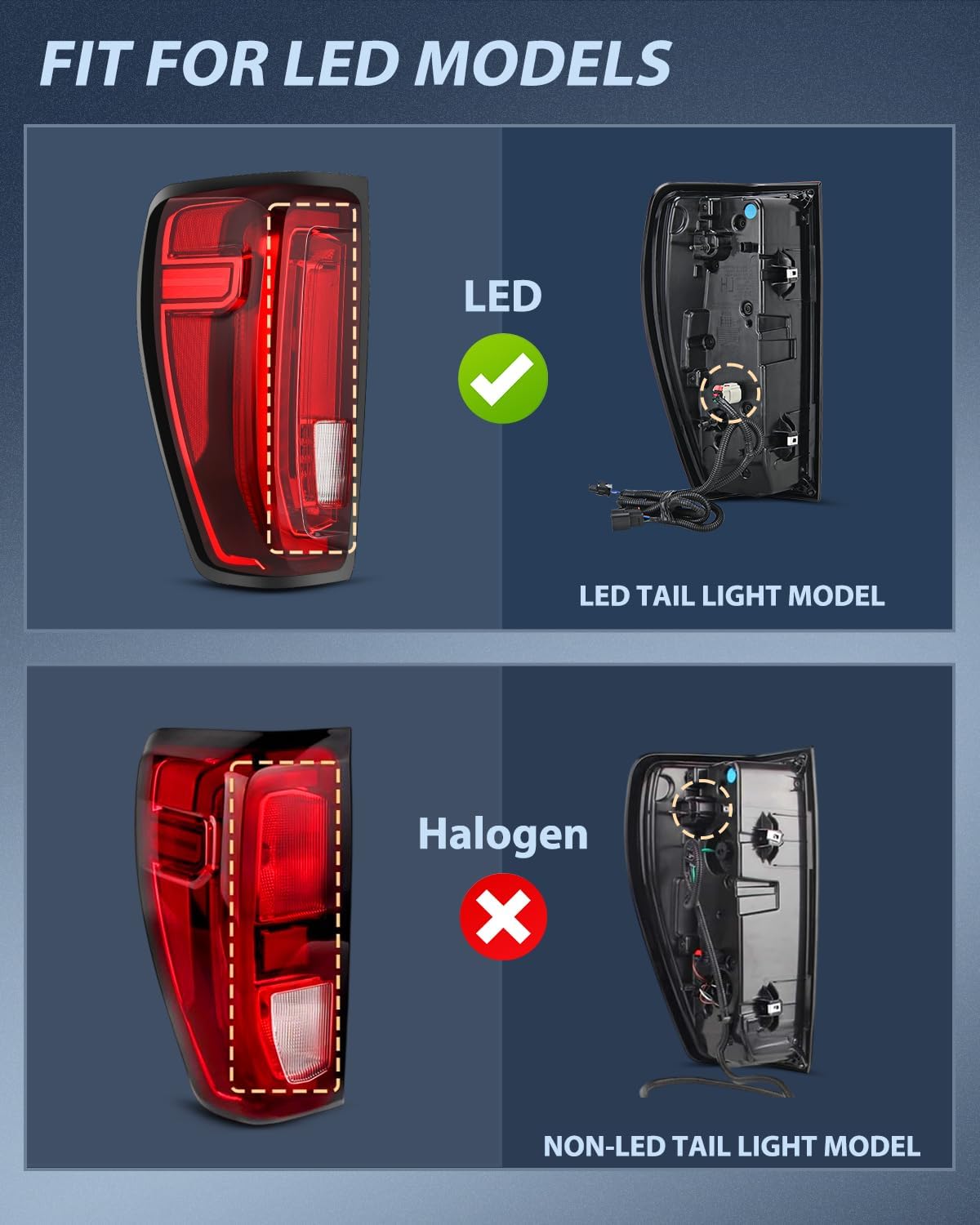 Taillight Assembly Compatible with GMC 2019 2020 2021 2022 2023 2024 Sierra 1500 LED Type Tail Lights 2020-2024 Sierra 2500HD 3500HD Rear Lamp Replacement Driver Side