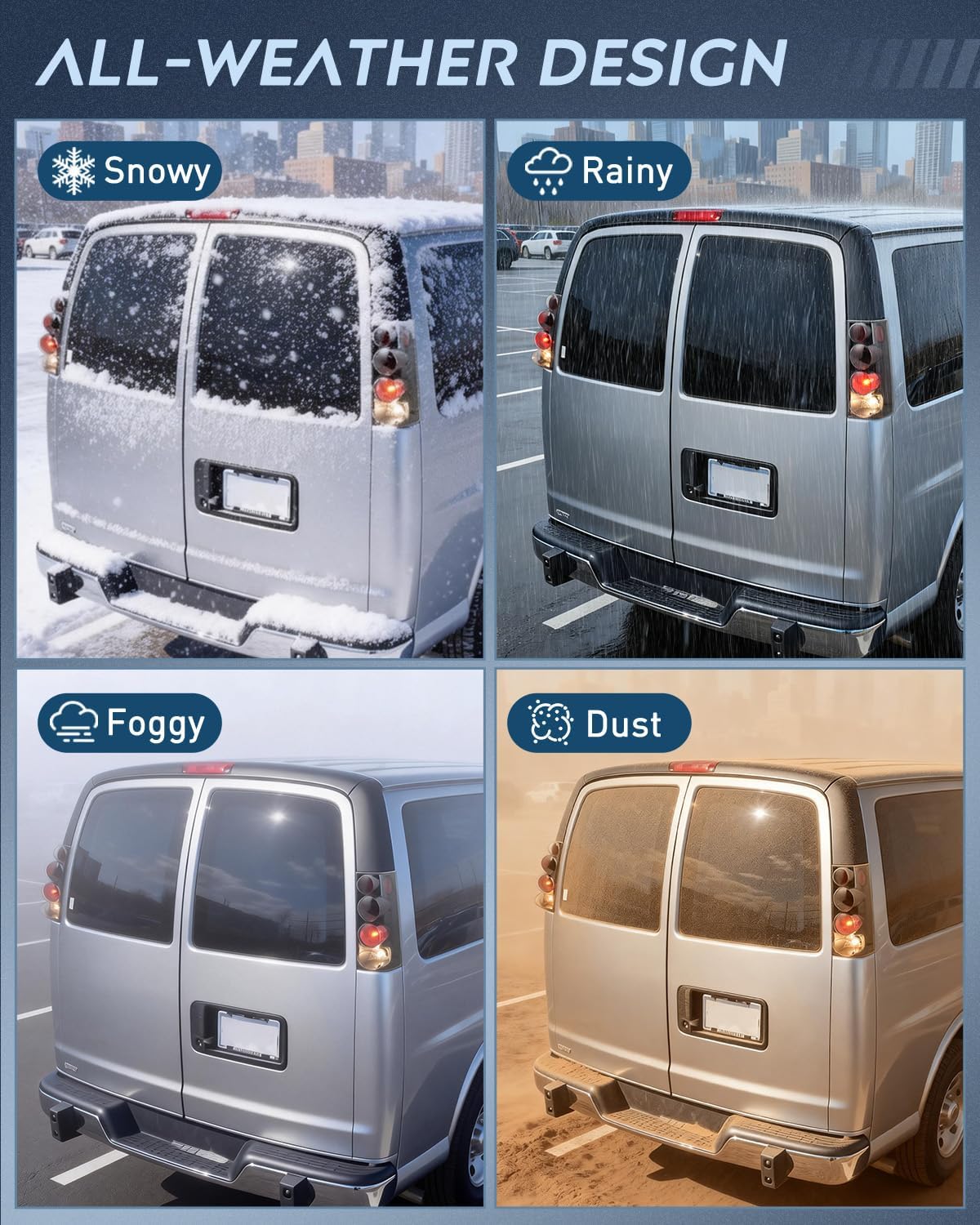 Taillight Assembly Compatible with 2003 2004 2005 2006 2007 2008 2009 2010 2011 2012 2013 2014 Chevy Express GMC Savana 1500 2003-2023 Chevrolet Express GMC Savana 2500 3500 Rear Tail Light